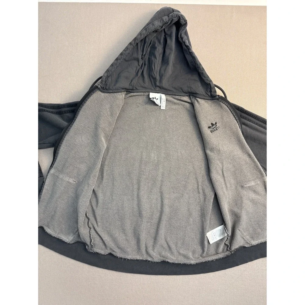 Adidas Originals Mens Camo Full Zip Hoodie Grey Trefoil Three Stripe Jacket M